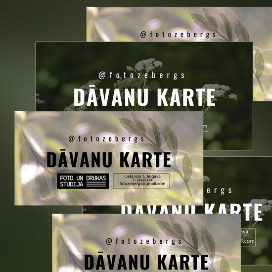 Dāvanu karte uz FOTO un APDRUKAS pakalpojumiem.