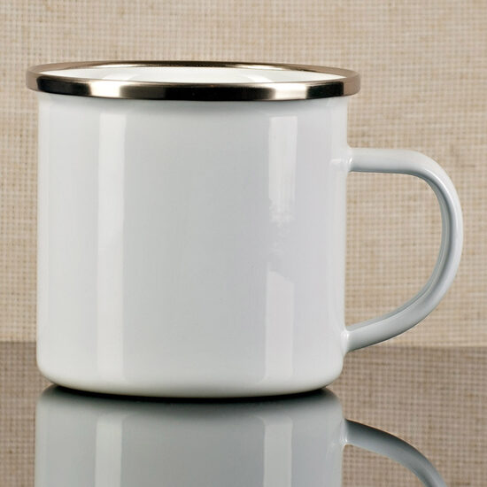 Emaljas (metāla) krūze balta 360ml ar apdruku