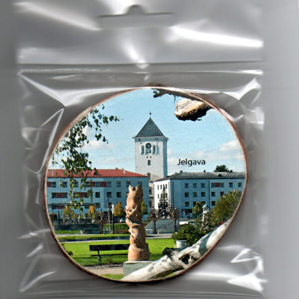 Magnēts uz koka ar Jelgavas skatu!