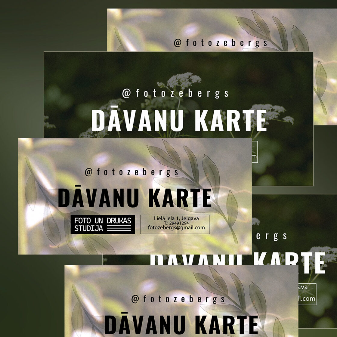 dāvanu karte fotogrāfs
